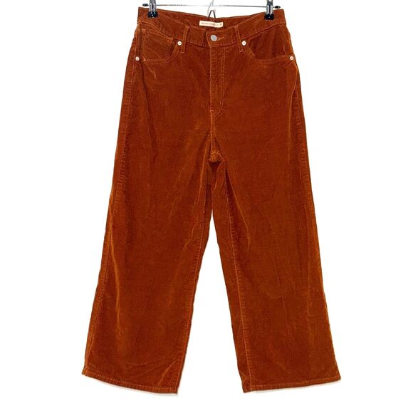Levi's Mile High Crop Wide Leg Corduroy Pant - Rust 30 - Picture 2 of 6